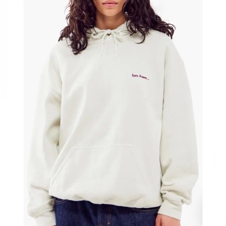 Iets Frens Embroidered Fleece Pullover Hoodie, Size Small