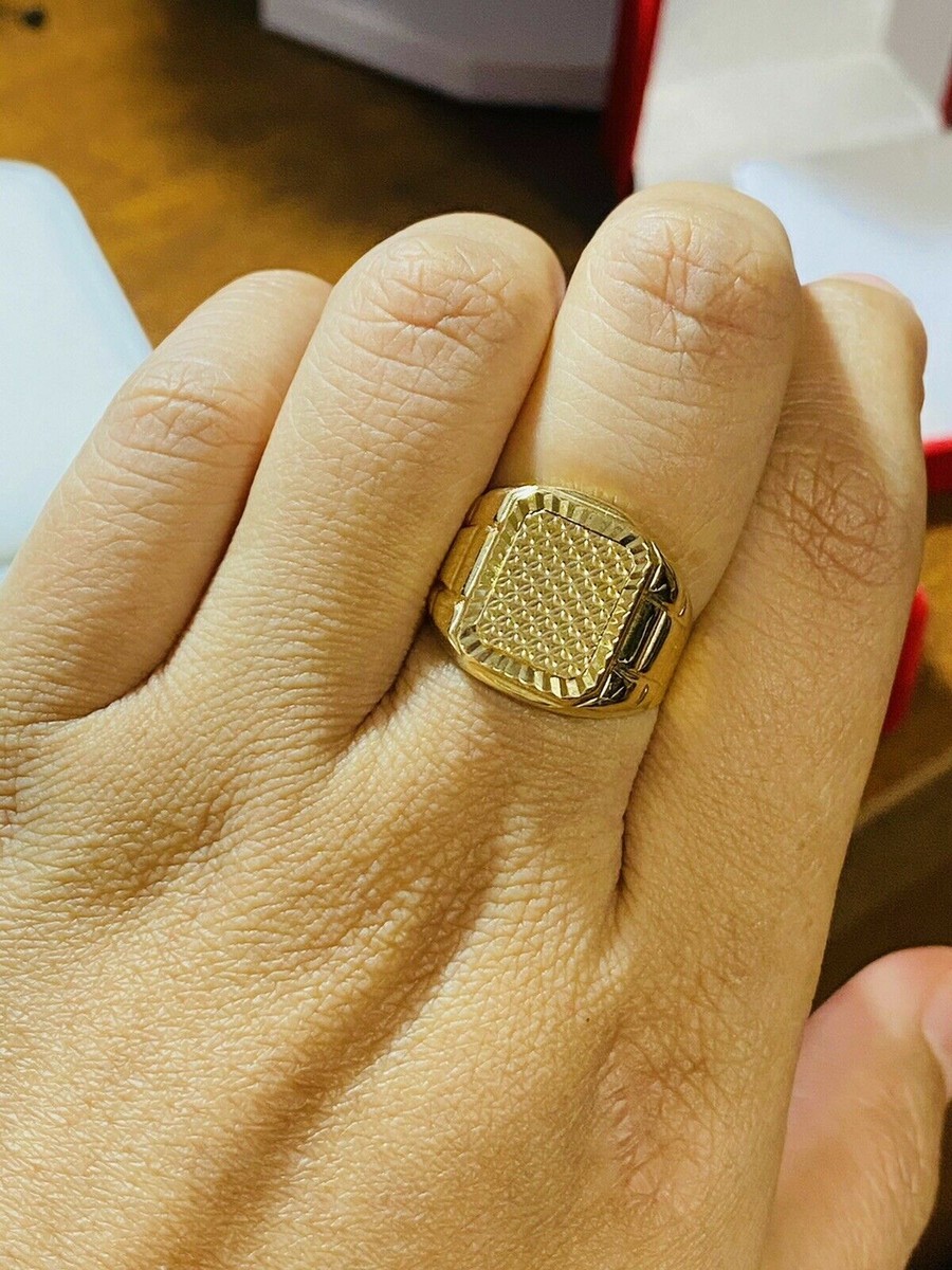 Real Yellow 18K Fine 750 Saudi Gold Men's Ring 8.00gm All