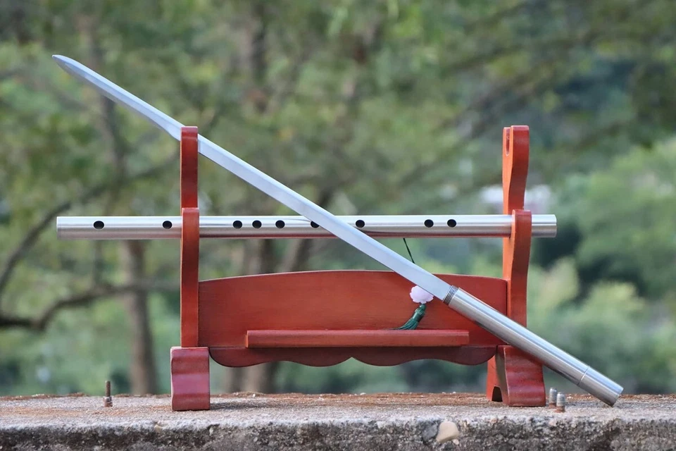 Bonita espada china de Kung Fu arte marcial palo Jian afilado hoja de acero al carbono 1095 Foto 3 de 4