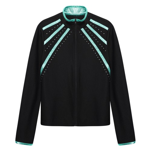Girls Athletic Jacket Zipper Sweatshirts Dance Gym Yoga Running Workout Tops - Picture 35 of 56