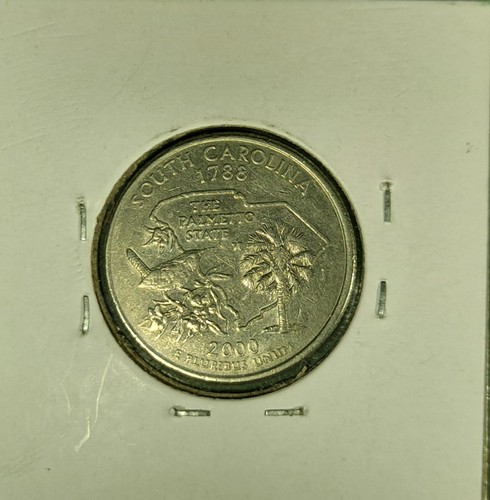 2000 P South Carolina State Quarter Big Lamination Error/¡Tipo Scarface Gash! - Imagen 6 de 6