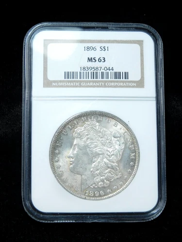1896 $1 Morgan Silver Dollar - NGC MS63 Older Brown Label