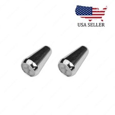 2 Pcs Guitar 5 Way Switch Metal Tip Cap Switch Knob for USA Stratocaster Chrome