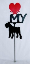 Schnauzer Love heart Yard Sign Metal Silhouette Made in the USA
