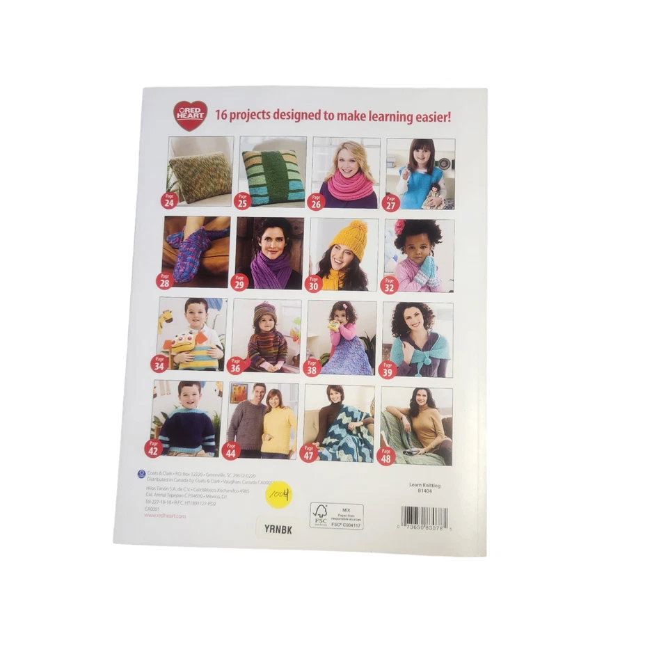 Learn Knitting Red Heart B1404 Book with 16 Projects - Image 2 of 4