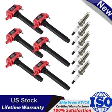 Set of 6 Iridium Spark Plug and Ignition Coil Pack For Chrysler Dodge Jeep Ram