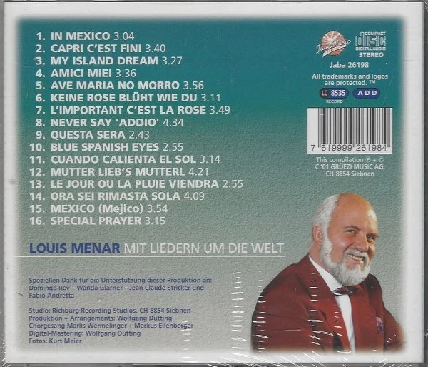 Louis Menar - Mit Liedern um die Welt - CD, In Mexico, Capri C'est Fini u.v.m. - Bild 2 von 2