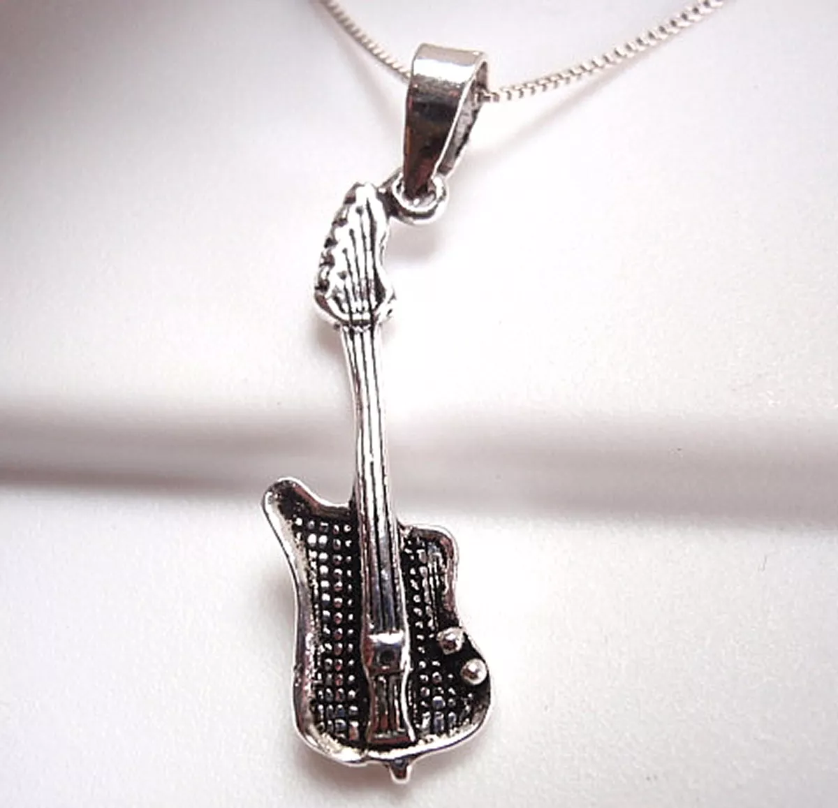 Sterling silver shop guitar pendant
