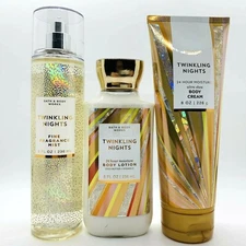 TWINKLING NIGHTS 3 PCS SET BATH & BODY WORKS FRAGRANCE MIST, BODY CREAM & LOTION