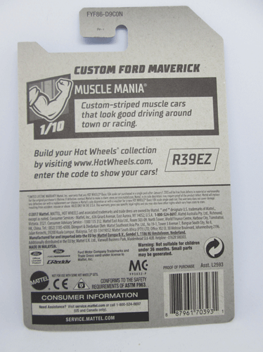 2019 Hot Wheels - Muscle Mania - Custom Ford Maverick - Silver - #1/10 - #98/250 - Picture 4 of 5