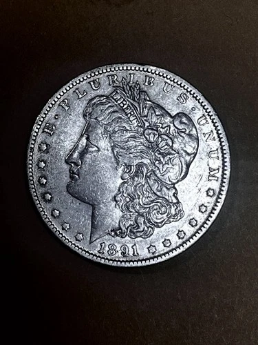 1891 O Morgan $ CH AU/BU NATURAL TONED r