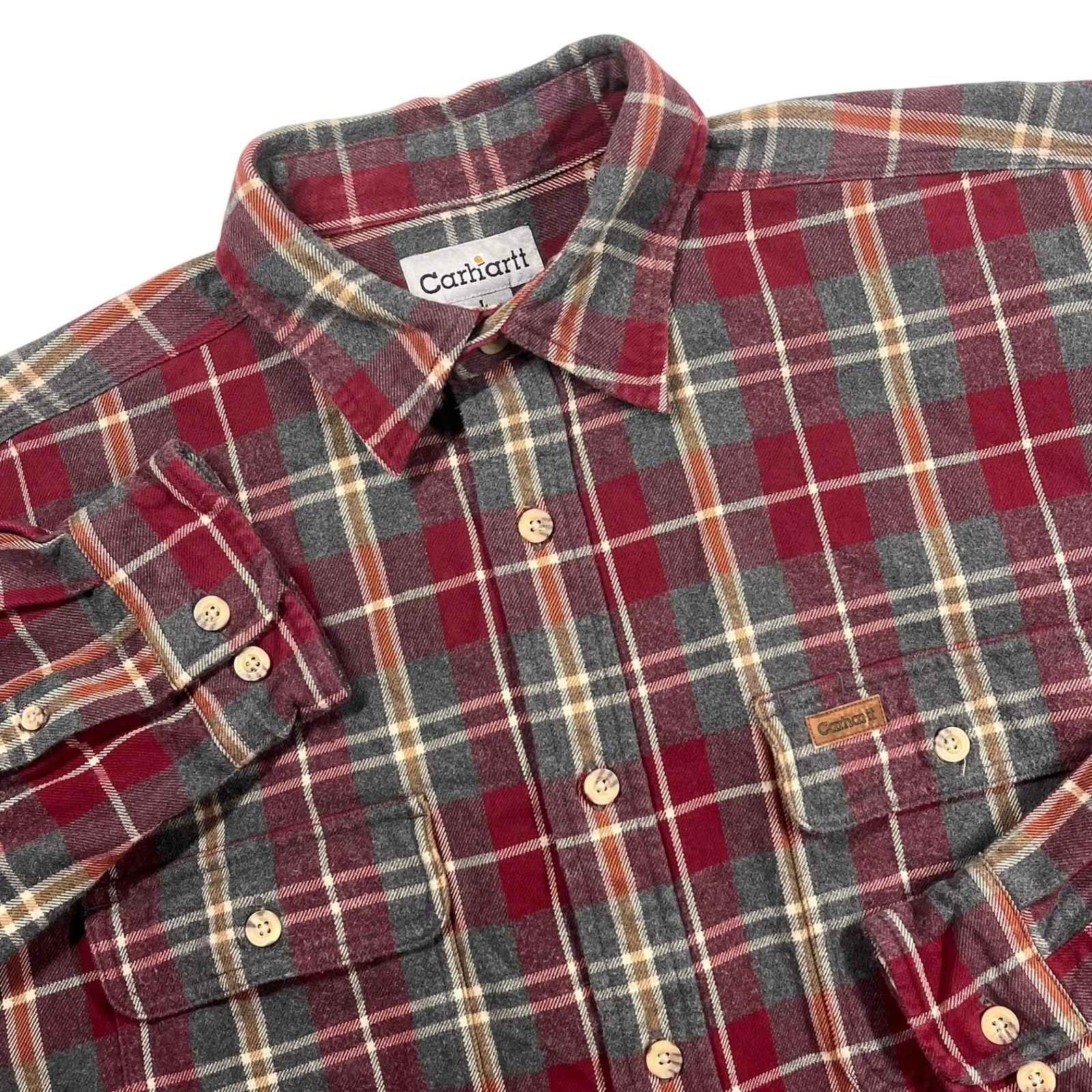 Vintage Carhartt Heavyweight Button Up Flannel Work Shirt Men's L Plaid Outdoors
Opens in a new wind