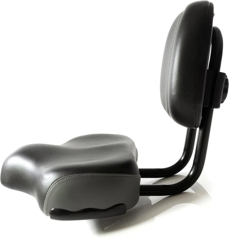 Bike Seat w/ Backrest Extra Wide Padded Saddle,Tools & Microfiber Cleaning Cloth - Image 3 of 4