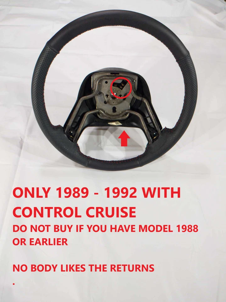 89-92 Ford Ranger Bronco II Steering Wheel Wrapped NEW LEATHER Refurbished OEM - Image 2 of 4