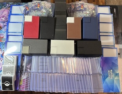 Trading Card Supplies/Asscesories Lot - Top Loaders, Deck Boxes, Pokemon, etc.