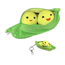 Disney Store Exclusive Toy Story 3 Peas In A Pod Keychain & Pea Pod Plush Bundle