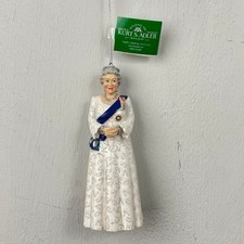 Christmas Ornament Queen Elizabeth White Gown Crown Sash Kurt Adler NWT Holiday