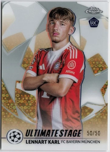 2025-26 Topps UEFA Club #US-33 Lennart Karl Ultimate Stage Chrome Gold #/50