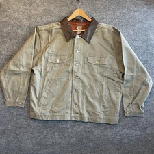 Vintage Marlboro Gear ’99 Ranch Work Jacket XXL Tan Brown Leather Collar NEW