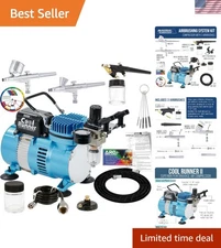 Versatile Airbrush System with Dual Fan Compressor & Essential Tools for Artists