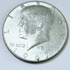 1967 Kennedy Half Dollar 40% Silver, Circulated Coin #7125