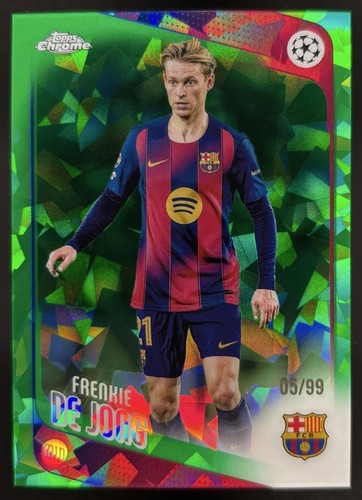 Frenkie de Jong 2025-26 Topps Chrome UEFA Club Competitions Sapphire /99