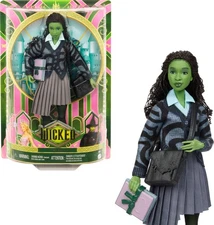 Mattel Universal Wicked Elphaba Fashion Doll & Accessories with Green Skin, Brai