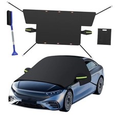 Windshield Snow Cover - Car Windshield Snow Cover with 6 Magnets  Side Black