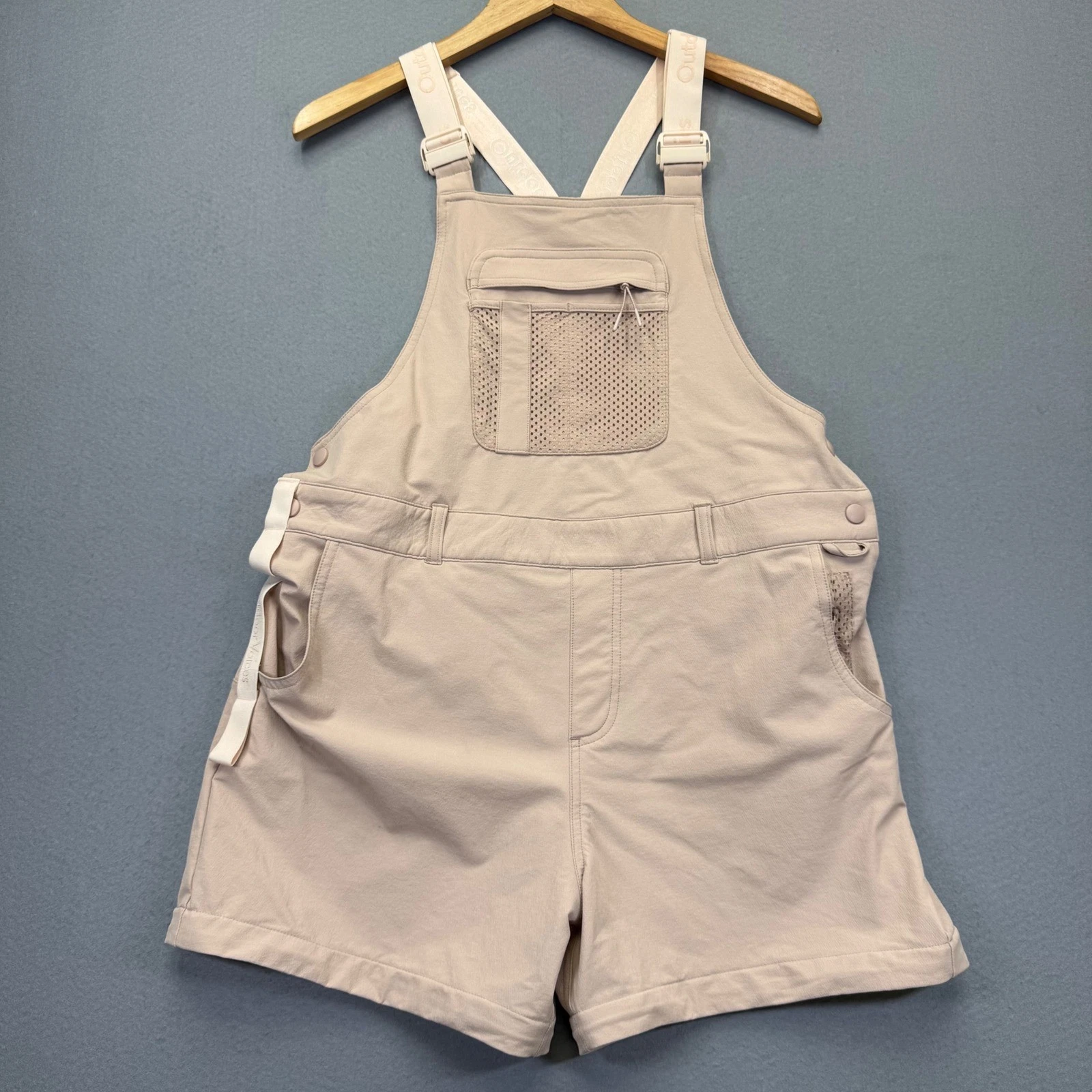 Outdoor Voices Rektreational Overalls Shorts Beige Tan Logo Straps Womens M
Opens in a new window or
