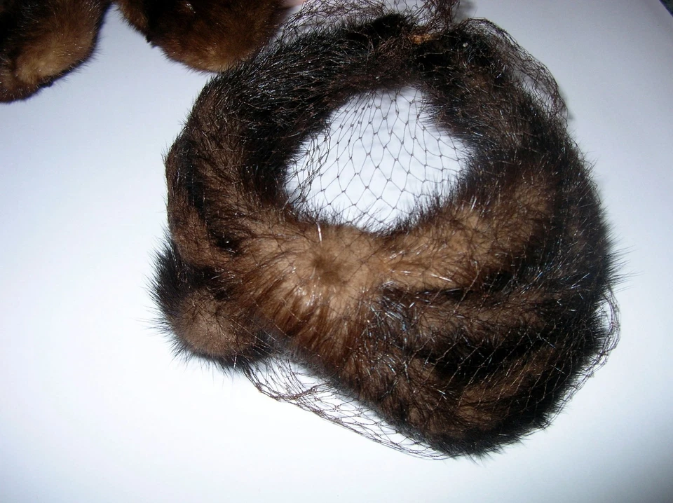 Sombrero vintage de visón rancho años 60 para damas con velo + bufanda de piel real de visón rancho Foto 3 de 4