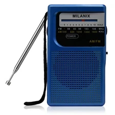 Portable AM/FM Radio w/LED Tuning Indicator, Digital Speaker, Radio Loud