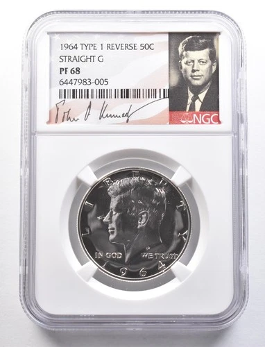 1964 Kennedy Half Dollar Type 1 Reverse Straight G PF68 NGC *4645