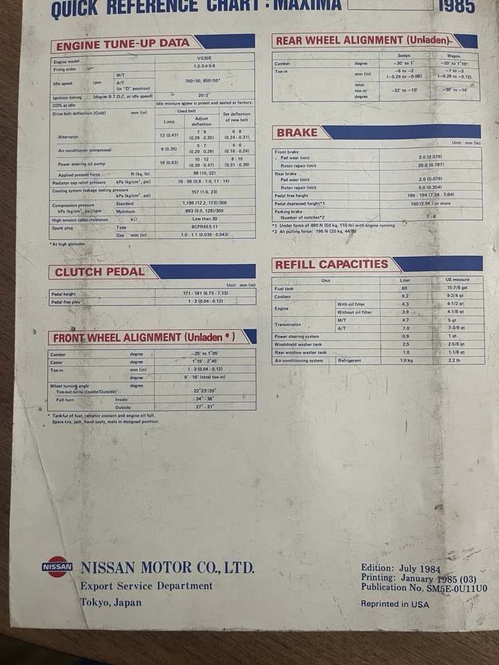 1985 Nissan Maxima Factory Service Manual - Image 2 of 3
