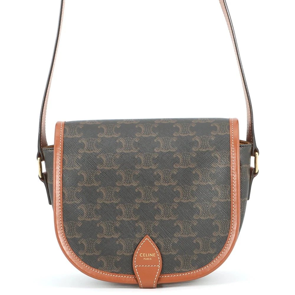Celine — CELINE Falco Shoulder Bag Size Medium PVC/Calf Leather Tan 191502