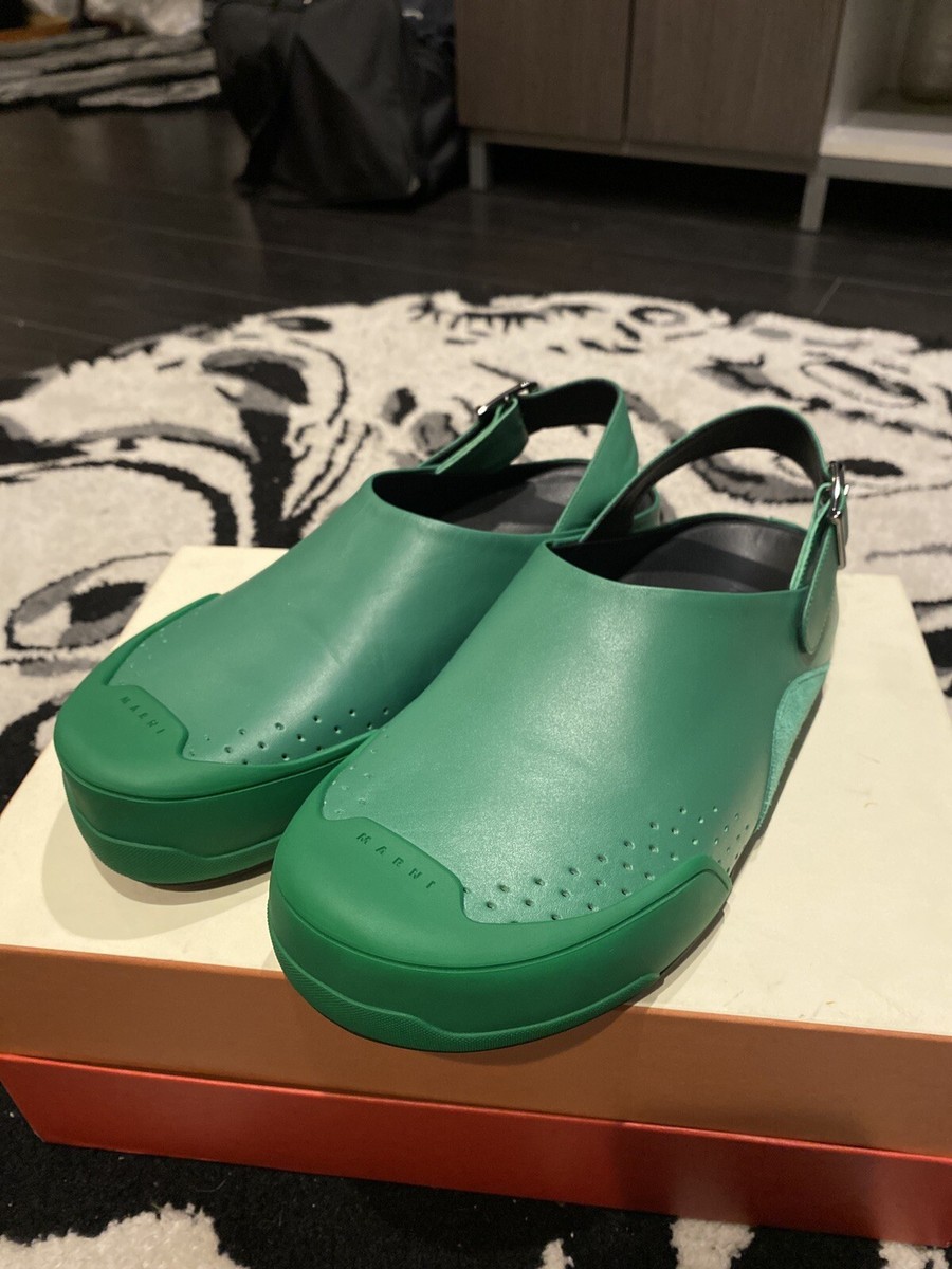 MARNI GREEN LEATHER DADA SABOT CLOG | eBay