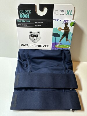 Pair Of Thieves XL Boxer Briefs SUPER COOL Stay Dry Tech Anti-odor 2 Pack NEW