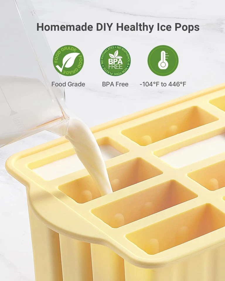 Формы для мороженого, 12 шт. силиконовые формы для мороженого легко снимаемые без бисфенола А - Изображение 2 из 4