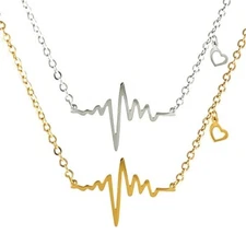Heartbeat ECG, EKG Necklace with Heart Charm – Perfect Gift for Nurse, Doctor