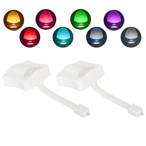 LED Toilet Light 2 Pieces Motion Sensor Toilet Night Light For Water Closet - Picture 3 of 24