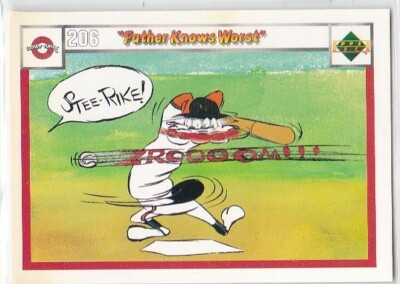 N) 1990 Upper Deck Looney Tunes Comic Ball Card #206/209 Father Knows Worst