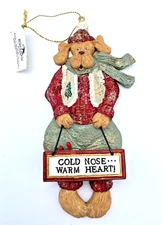 Kurt Adler DOG Cartoon Ornament Resin 5.5" Cold Nose Warm Heart PERSONALIZE