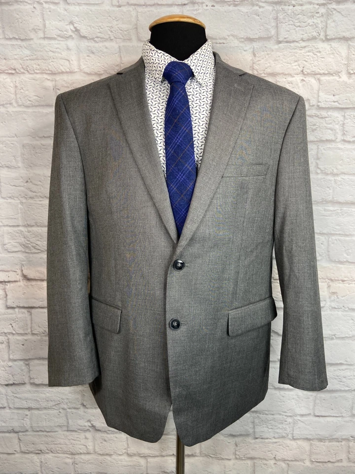 Calvin Klein Para Hombres Gris ATHLETIC FIT Frente Plano 2 Piezas Traje 44S Chaqueta 38W Pantalón Foto 2 de 4