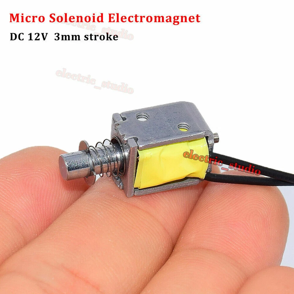 DC 12V Push Pull Through Type Spring Magnet Mini Electric Solenoid Electromagnet - Image 2 of 4