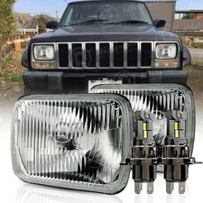 7x6" 5x7" LED Headlights Lamp Sealed Hi/Lo Beam For Jeep Cherokee XJ 1984-2001
