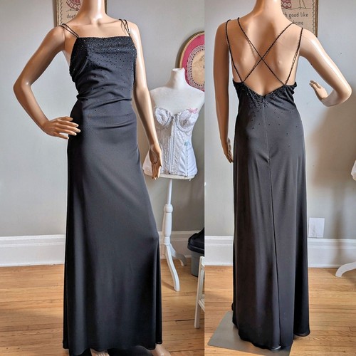 Vintage 90s Cache Prom Dress Beaded Gown Whimsygoth Siren Formal Size 12