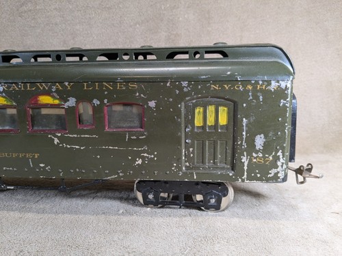 Ives Prewar 187 Buffet Car Wide Gauge Passenger Car Dark Green As Pictured READ - Picture 15 of 24