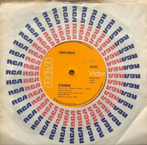 David Bowie - Starman / Suffragette City 1972 RCA Glam Oz 45