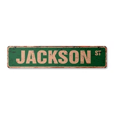 JACKSON Vintage Street Sign Childrens Name Room Metal Sign