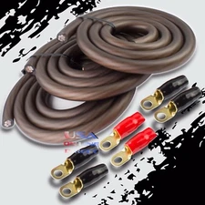 BIG 3 Upgrade 1/0 AWG OFC COPPER Alternator Electrical Cable Wiring Charging Kit