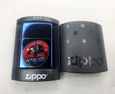 Zippo Jazzin Blues Lighter 2004 New Unfired 20614 